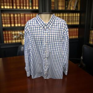 Big & Tall TailorBryd Big Check Long Sleeve Button Up Shirt Size 3X  #42
